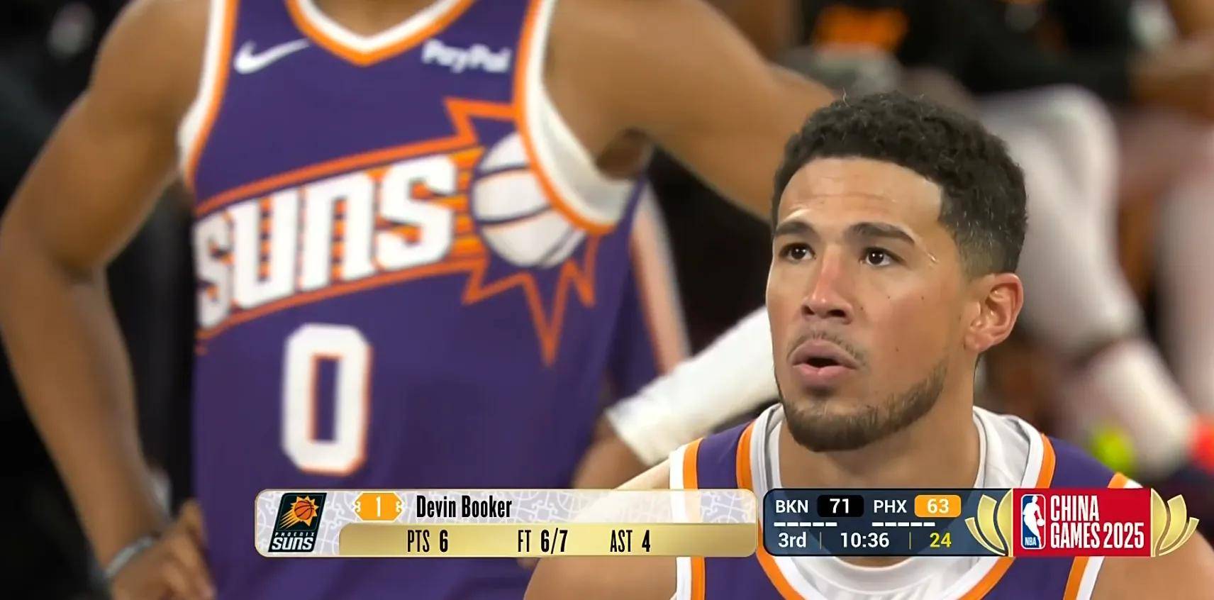 篮网翻盘广州队，布克统治全场